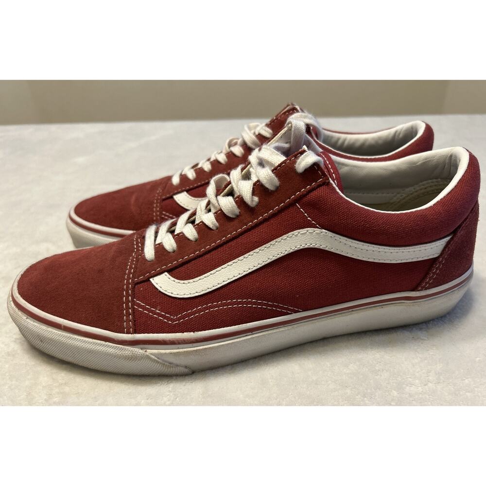 Vans Shoes Men’s Size 12 Red Low Skate Off The Wall Suede Canvas Gum Sole Sk8 - Picture 4 of 9